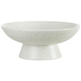 12-Inch Speckled White Ceramic Decorative Bowl