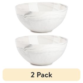 Grey Marble Stoneware Bowls Set of 2 | Marble Collection