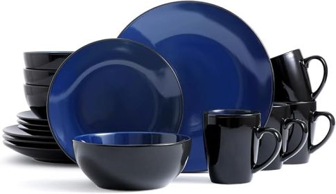 Blue Stoneware Dinnerware Set - 16pc
