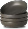 Stoneware Pasta Bowls – Set of 4, 34 oz Wide & Shallow Serving Bowls