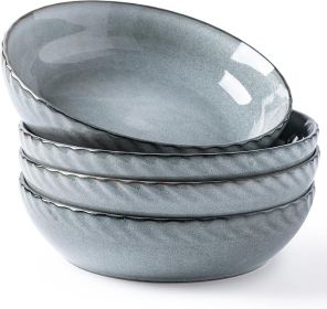 Stoneware Serving Bowls with Textured Pattern
