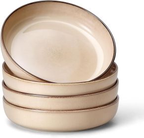 Large Ceramic Serving Bowls with Double Reactive Glaze