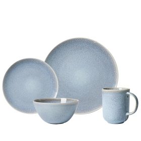 16-Piece Stoneware Dining Set, Blue