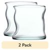 Set of 2 Green Wavy Old-Fashioned Glasses – 11.5 oz