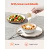 Scratch Resistant Ceramic Dinnerware Set, White with Gold Rim