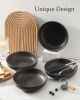 Stoneware Pasta Bowls – Set of 4, 34 oz Wide & Shallow Serving Bowls