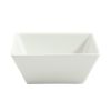Hard Square 12-Piece Fine Ceramic Dinnerware Set in White