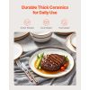 Scratch Resistant Ceramic Dinnerware Set, White with Gold Rim