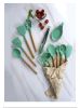 12pc Kitchen Utensil Set - Turquoise with Wooden Handles