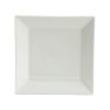 Hard Square 12-Piece Fine Ceramic Dinnerware Set in White