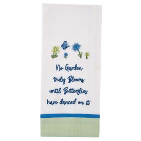 BUTTERFLIES HAVE DANCED EMBROIDERED DISHTOWEL