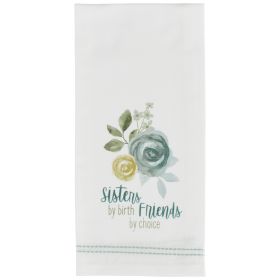 SISTERS BY BIRTH DECORATIVE DISHTOWEL