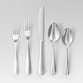 20-Piece Stainless Steel Teagan Flatware Set for 4, Silver (Option: StainlessSteel)