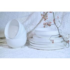 16-Piece Lily White Bone China Dinnerware Set for 4 (Option: White)