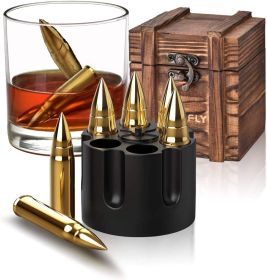 Whiskey Stones Set (Bullet) (Color: Gold)