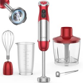 KOIOS 5-in-1 Handheld Immersion Blender, Red (Option: Red)